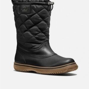 Coach New York Samara Aniline Black Winter Boots